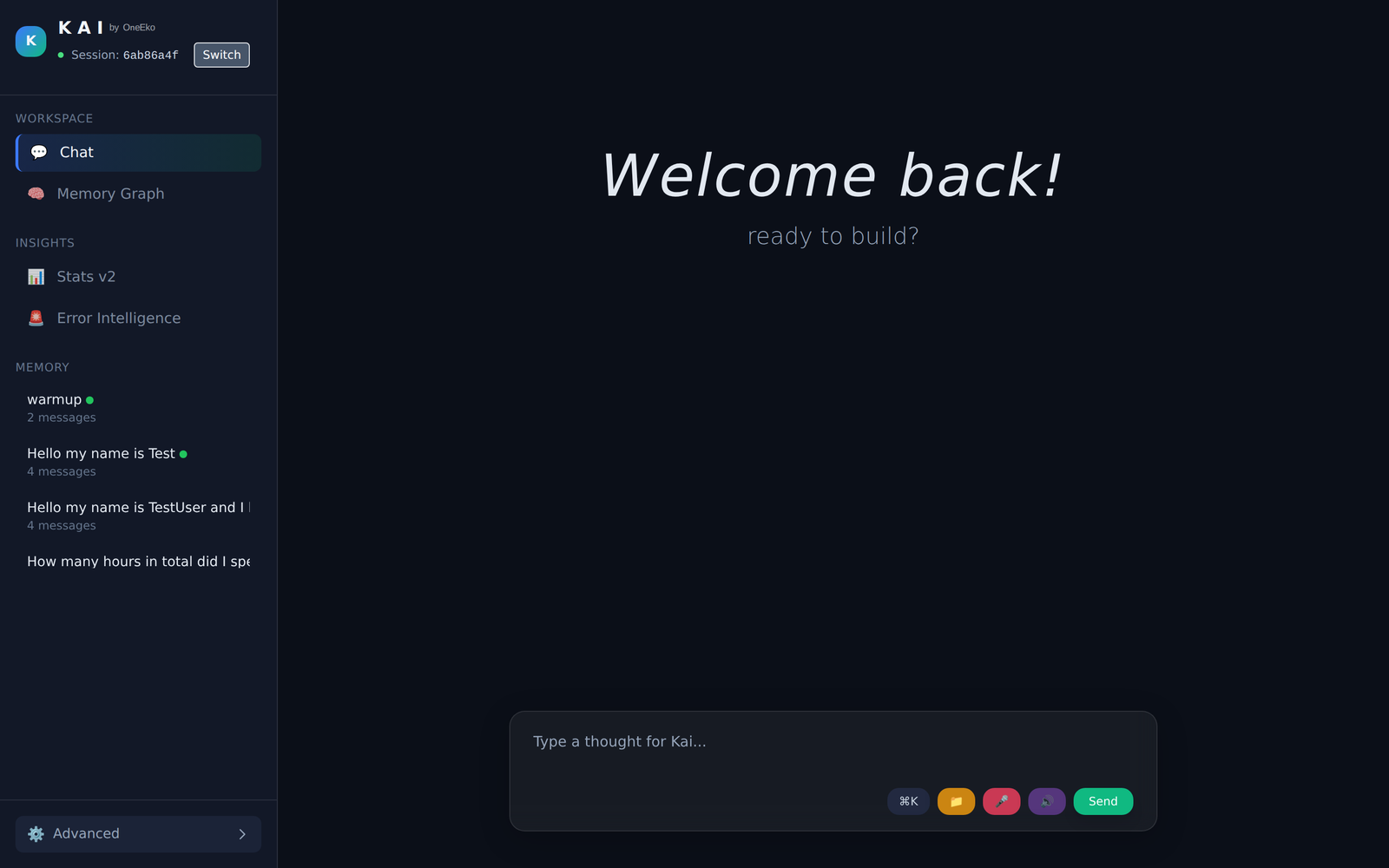 Kai — chat interface