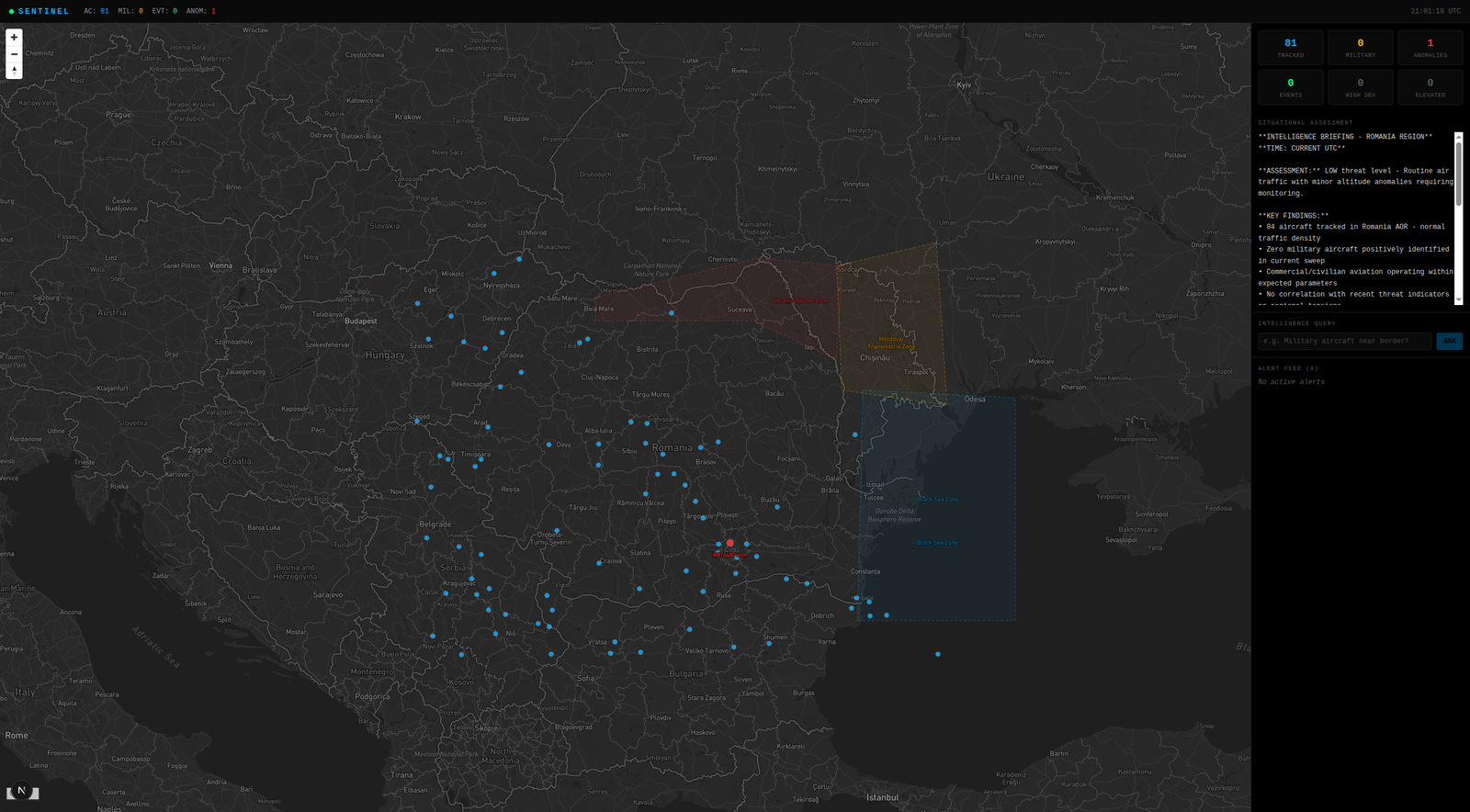 SENTINEL — geospatial intel map